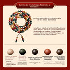 Armonía de los cinco elementos: pulsera tradicional de cuentas de hierbas aromáticas hecha a mano