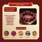 Armonía de los cinco elementos: pulsera tradicional de cuentas de hierbas aromáticas hecha a mano