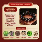 Armonía de los cinco elementos: pulsera tradicional de cuentas de hierbas aromáticas hecha a mano