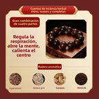 Armonía de los cinco elementos: pulsera tradicional de cuentas de hierbas aromáticas hecha a mano