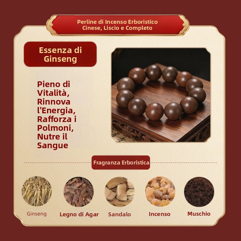 Armonia dei cinque elementi: braccialetto tradizionale fatto a mano con perline alle erbe aromatiche