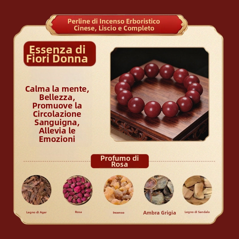 Armonia dei cinque elementi: braccialetto tradizionale fatto a mano con perline alle erbe aromatiche