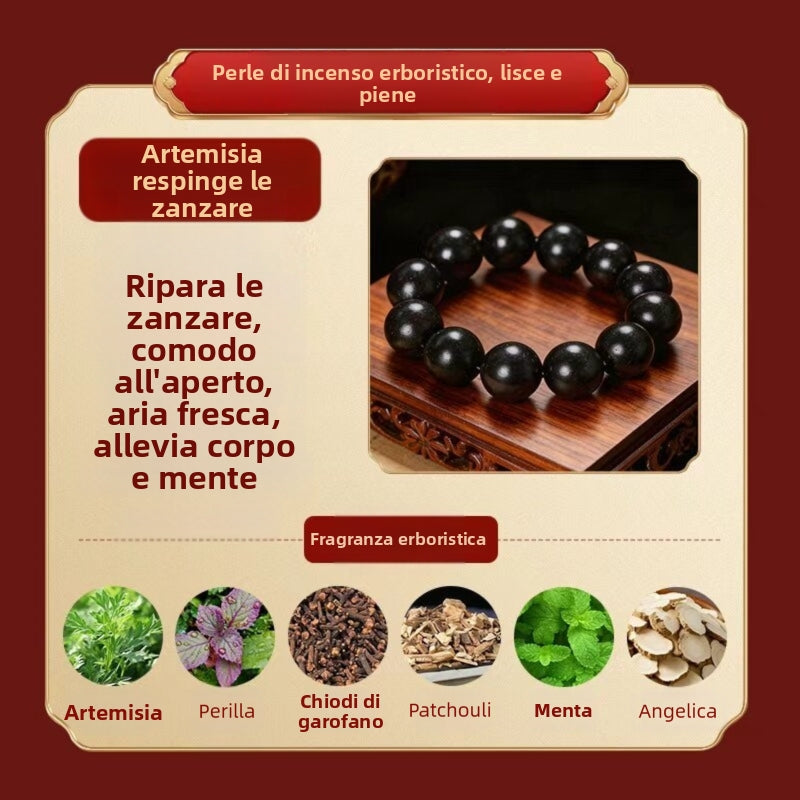 Armonia dei cinque elementi: braccialetto tradizionale fatto a mano con perline alle erbe aromatiche