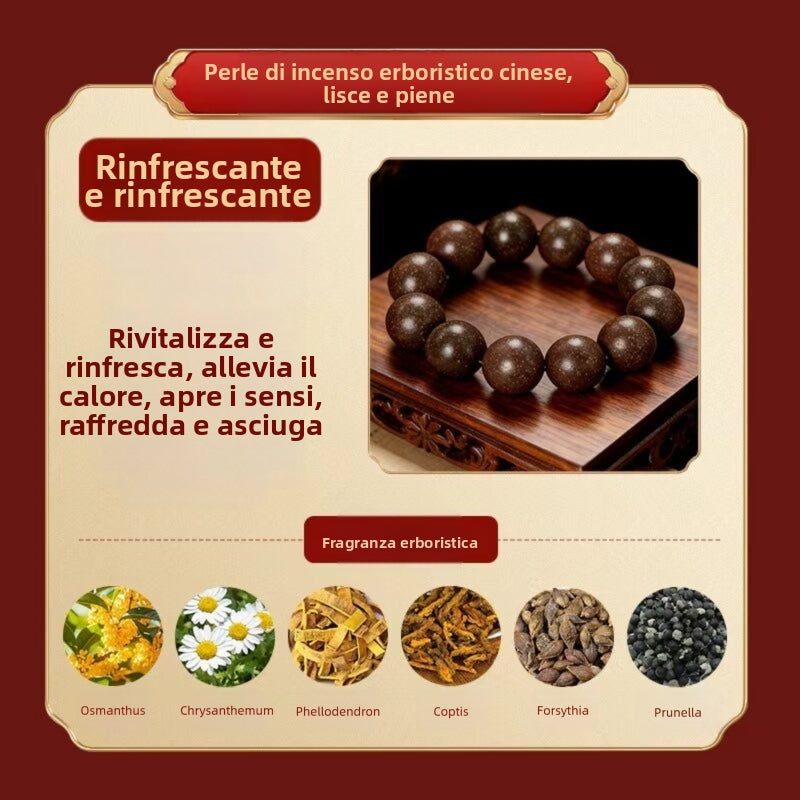 Armonia dei cinque elementi: braccialetto tradizionale fatto a mano con perline alle erbe aromatiche