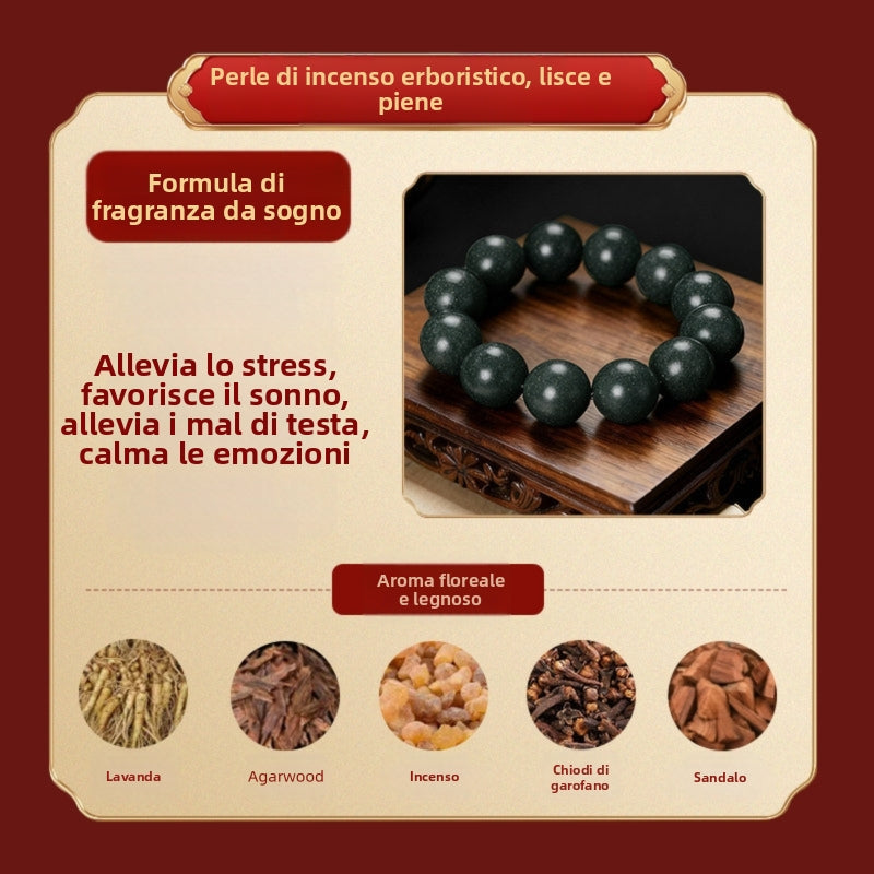 Armonia dei cinque elementi: braccialetto tradizionale fatto a mano con perline alle erbe aromatiche