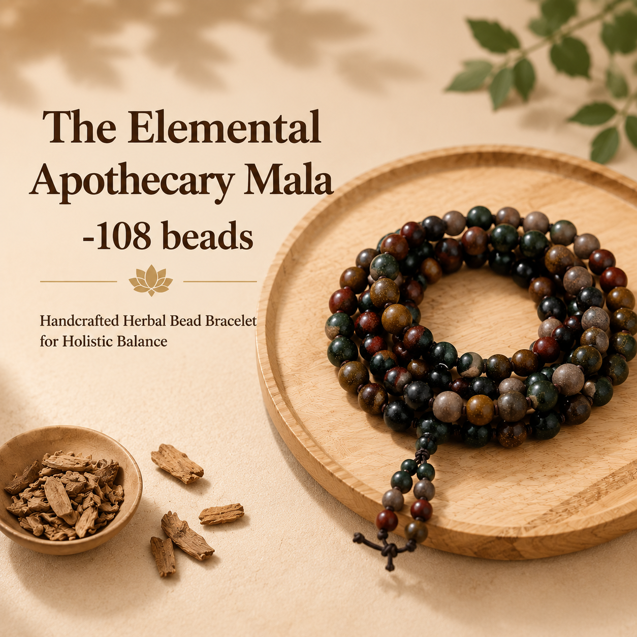 Five Elements Universal Harmony Fragrance Bracelet — 5-Color Herbal Meditation 108 Beads