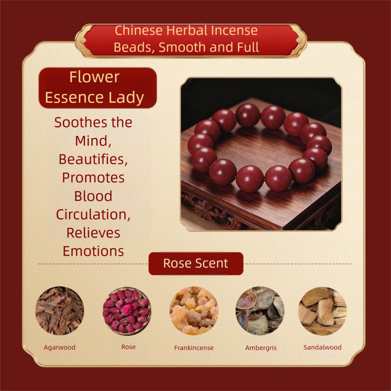 Five Elements Harmony: Traditional Handmade Aromatic Herbal Bead Bracelet