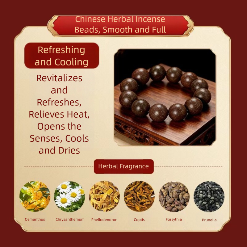 Five Elements Harmony: Traditional Handmade Aromatic Herbal Bead Bracelet