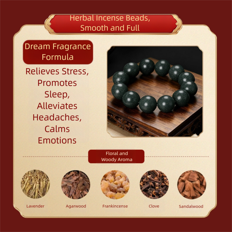 Five Elements Harmony: Traditional Handmade Aromatic Herbal Bead Bracelet