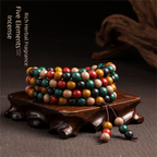Five Elements Universal Harmony Fragrance Bracelet — 5-Color Herbal Meditation 108 Beads