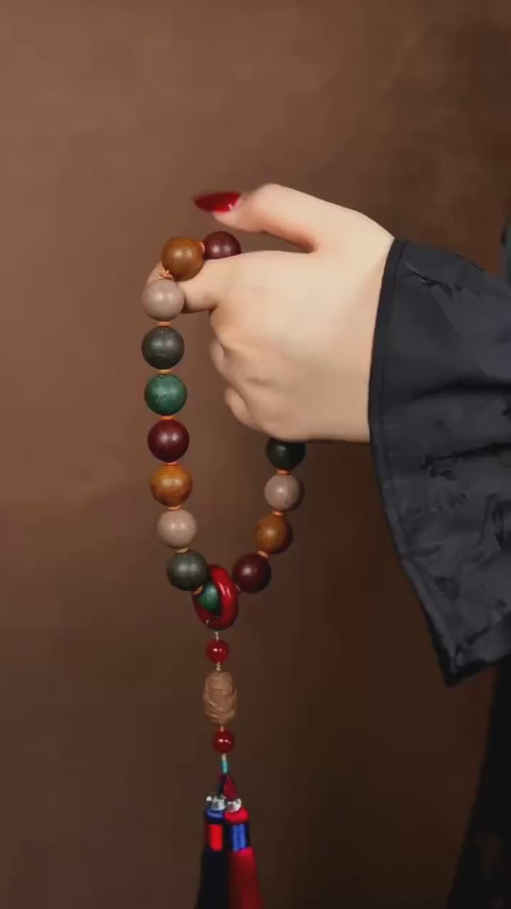 Five Elements Harmony: Traditional Handmade Aromatic Herbal Bead Bracelet