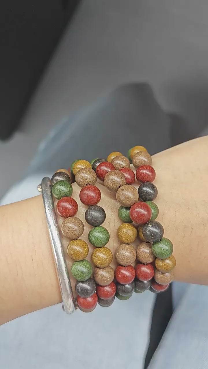 Five Elements Universal Harmony Fragrance Bracelet — 5-Color Herbal Meditation 108 Beads